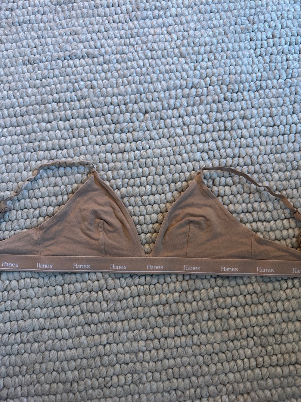 Hanes Originals ComfortFlex Triangle Bralette Taupe Wireless Bra Medium